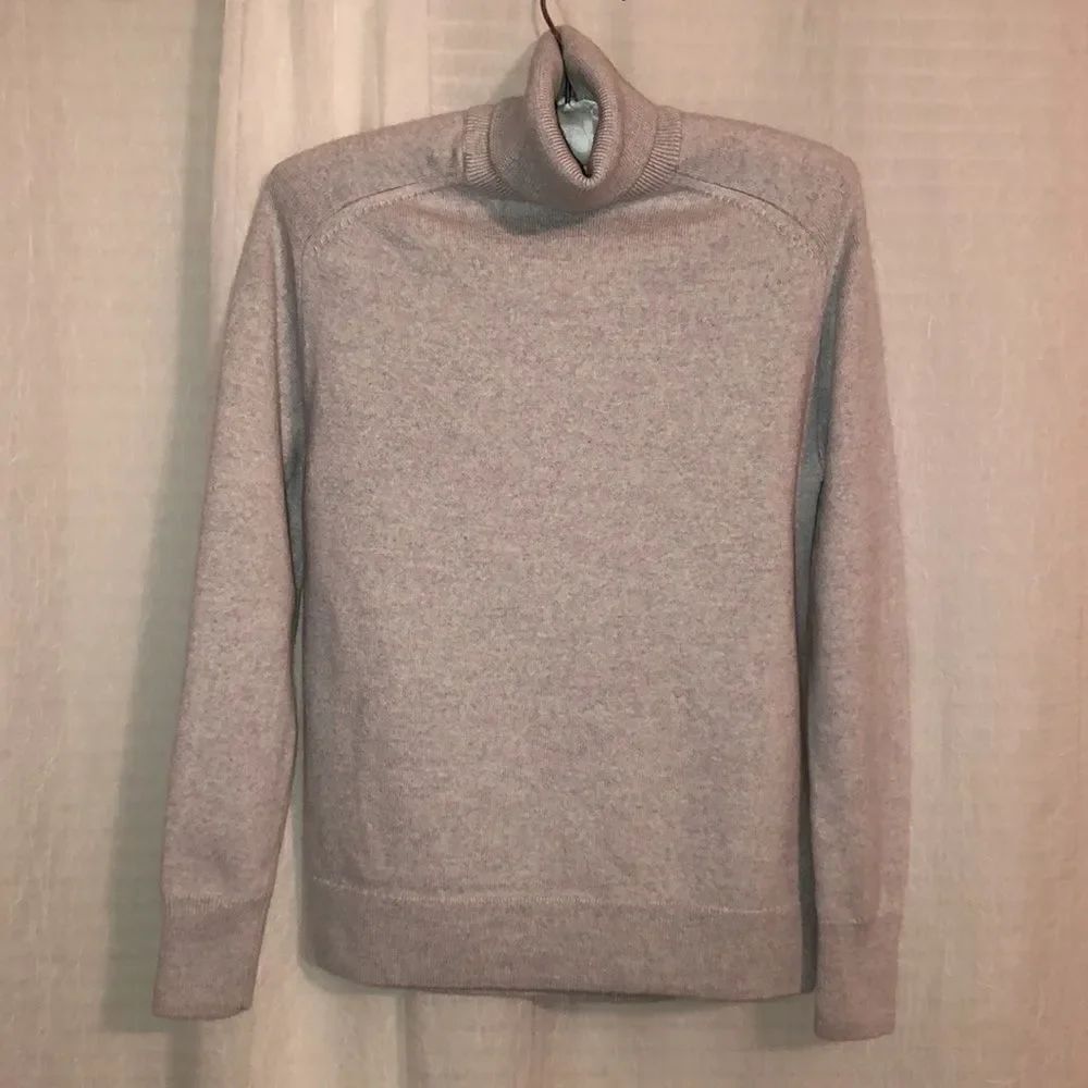 Wilfred S Merino Wool Knit Silver Gray Turtleneck Sweater